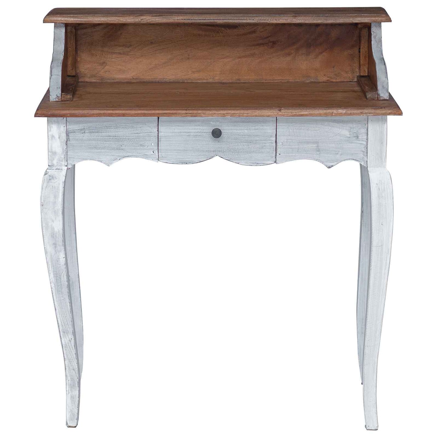 Schrijfbureau Bruin en wit 80 x 40 x 92 cm Massief mahoniehout is nu te koop bij PeponiXL, paradijselijk wonen!