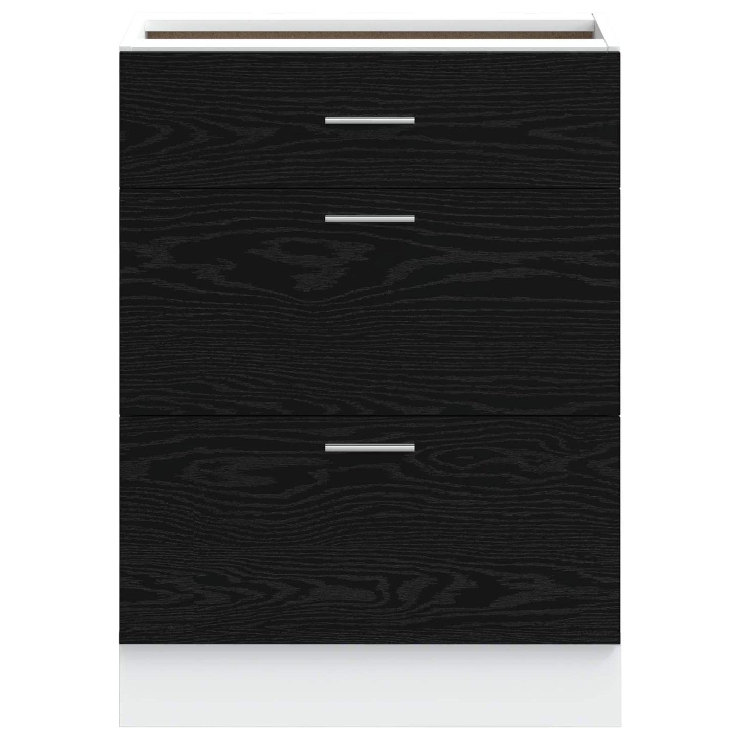 Keukenonderkast Zwart Eiken 60 x 46 x 81,5 cm Bewerkt hout is nu te koop bij PeponiXL, paradijselijk wonen!