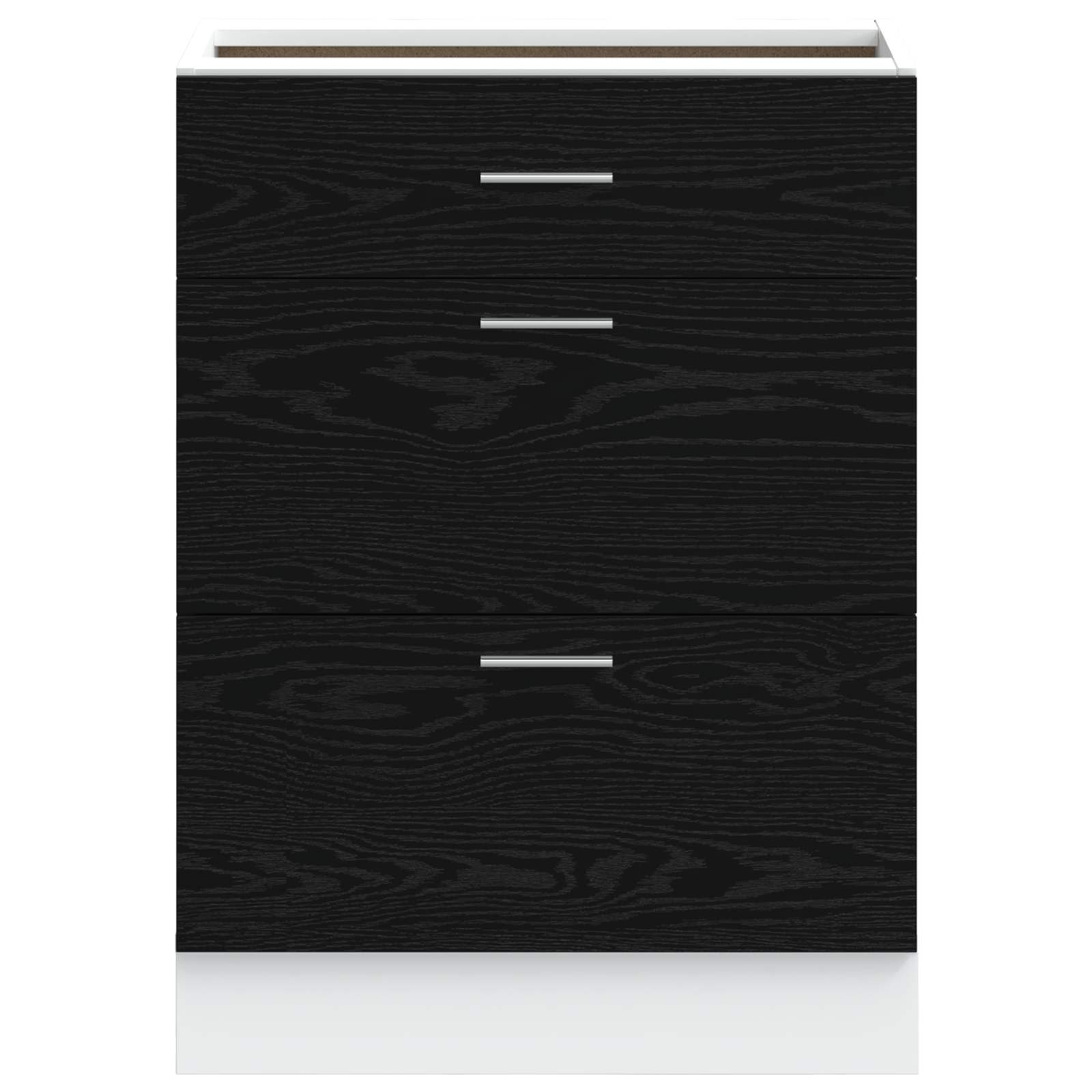 Keukenonderkast Zwart Eiken 60 x 46 x 81,5 cm Bewerkt hout is nu te koop bij PeponiXL, paradijselijk wonen!