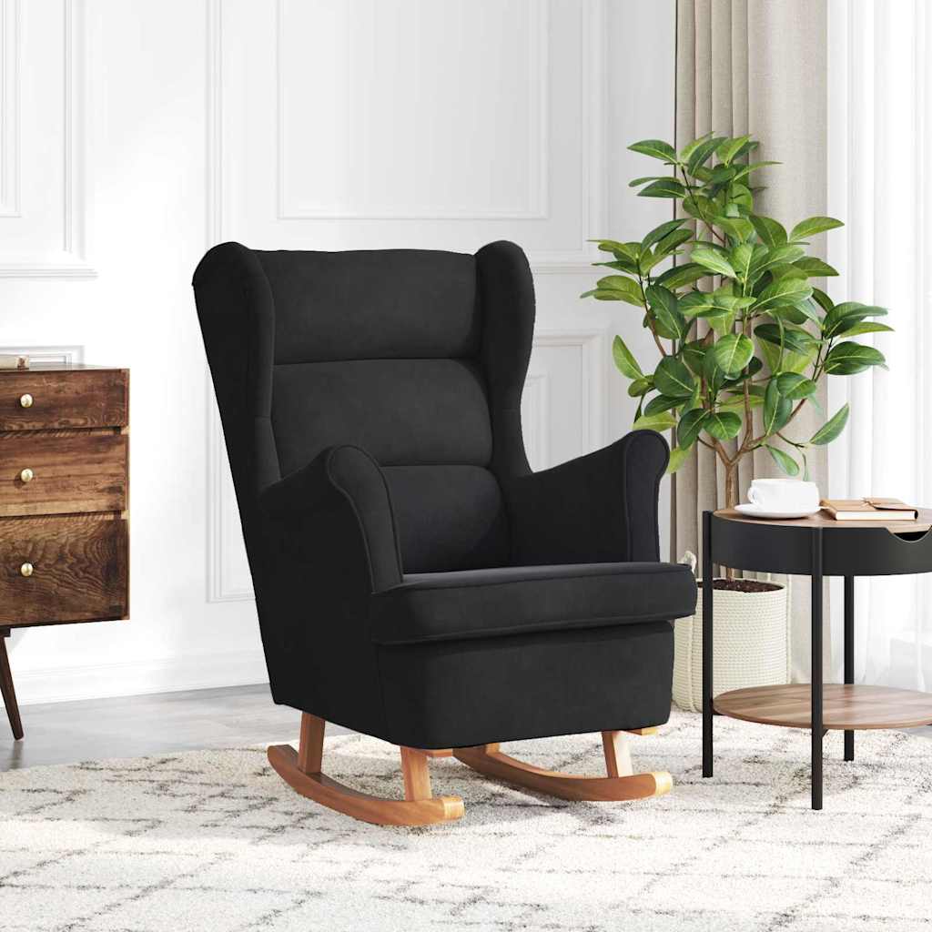 Schommelstoel met kussen Zwart 92 x 71 x 100 cm Multiplex is nu te koop bij PeponiXL, paradijselijk wonen!