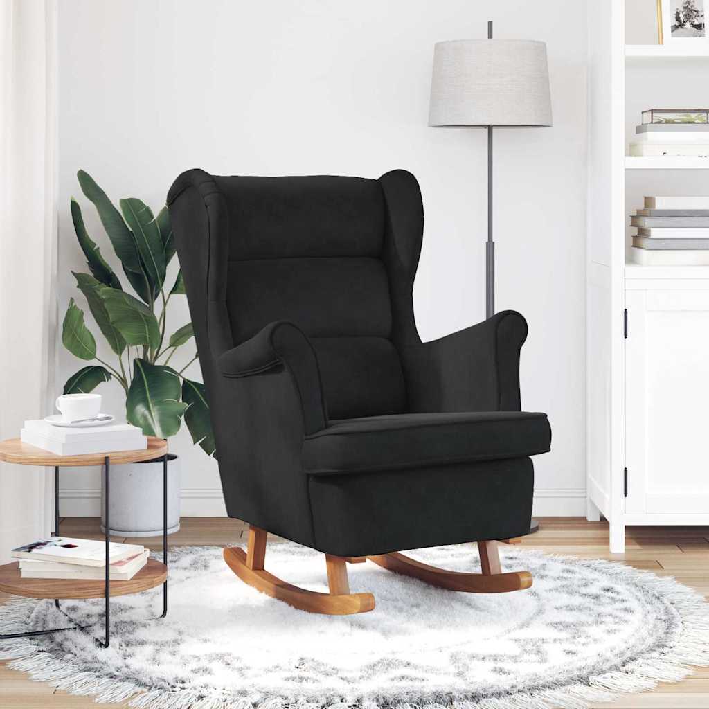 Schommelstoel met kussen Zwart 92 x 71 x 100 cm Multiplex is nu te koop bij PeponiXL, paradijselijk wonen!