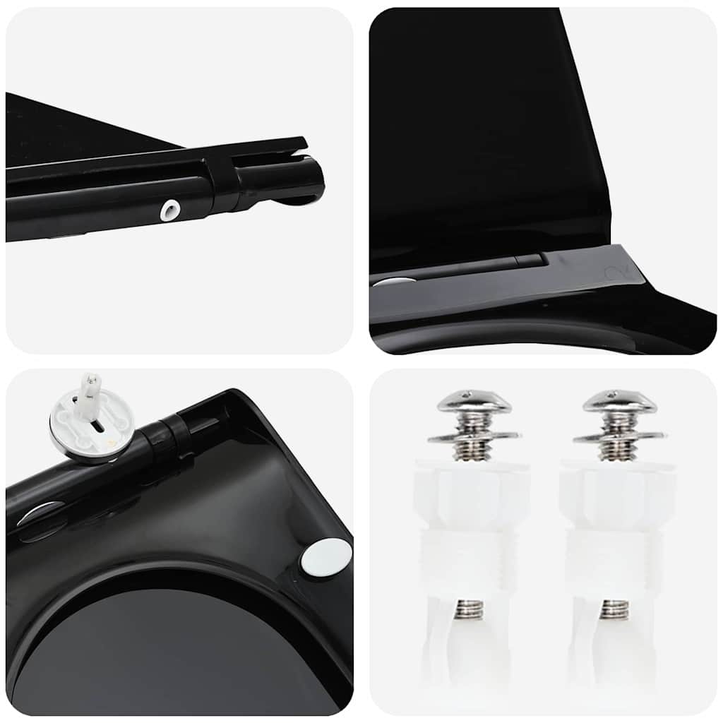 Toiletzitting Verstelbaar Zwart 48,5 x 36 x 5 cm Polypropyleen is nu te koop bij PeponiXL, paradijselijk wonen!