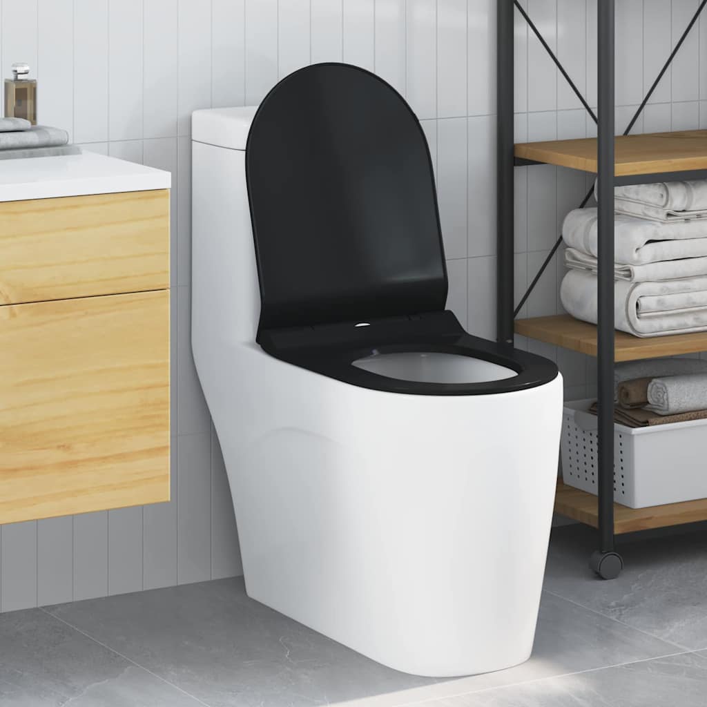Toiletzitting Verstelbaar Zwart 50 x 36,5 x 5 cm Polypropyleen is nu te koop bij PeponiXL, paradijselijk wonen!