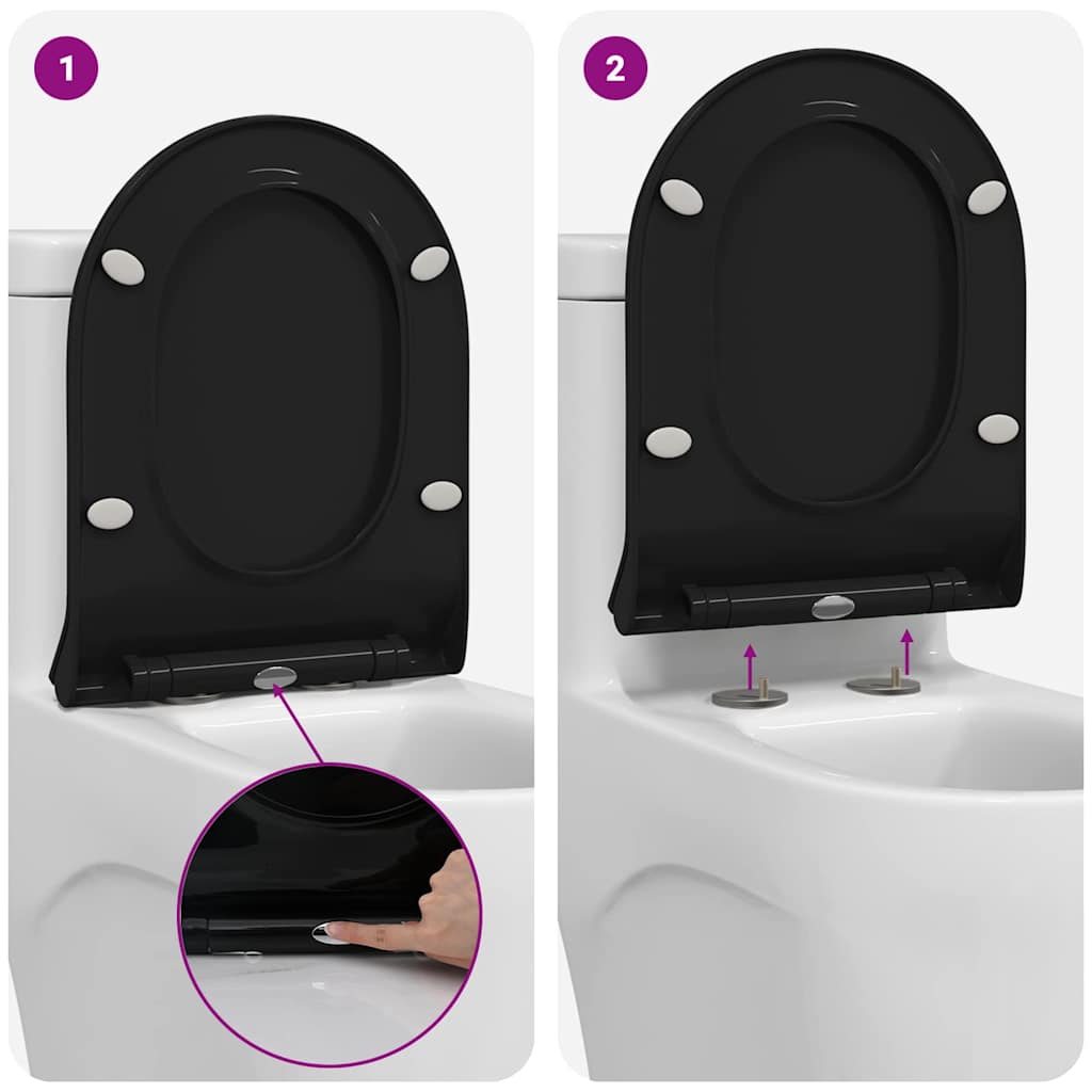 Toiletzitting Verstelbaar Zwart 50 x 36,5 x 5 cm Polypropyleen is nu te koop bij PeponiXL, paradijselijk wonen!