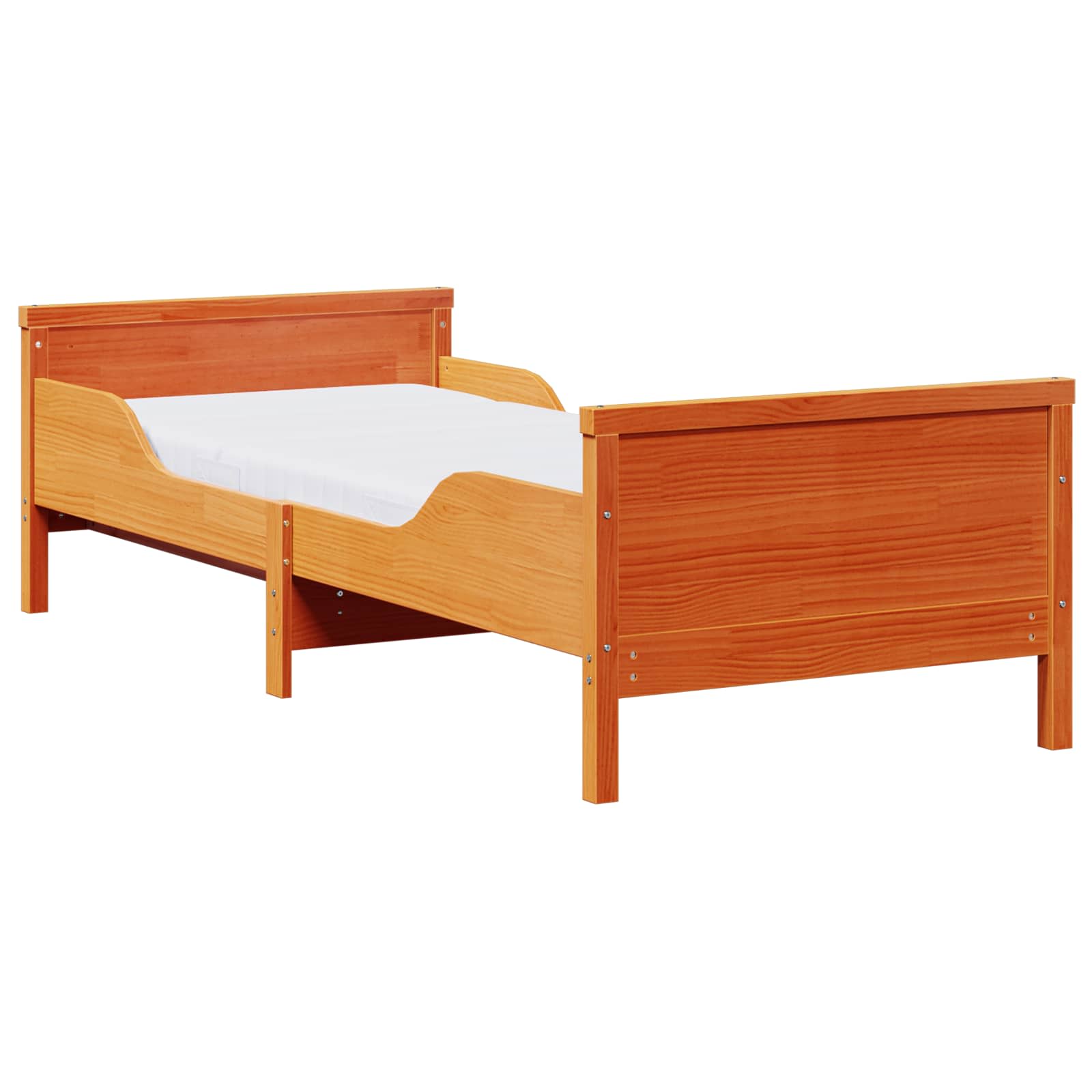 Bedframe met matras Bruin 80 x 200 cm Massief grenenhout is nu te koop bij PeponiXL, paradijselijk wonen!