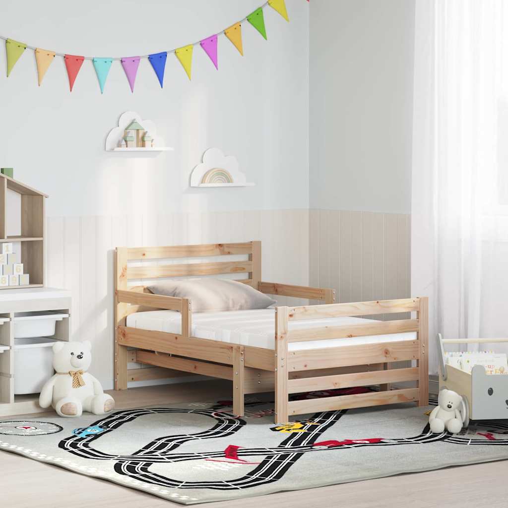 Bedframe met matras Bruin 80 x 200 cm Massief grenenhout is nu te koop bij PeponiXL, paradijselijk wonen!