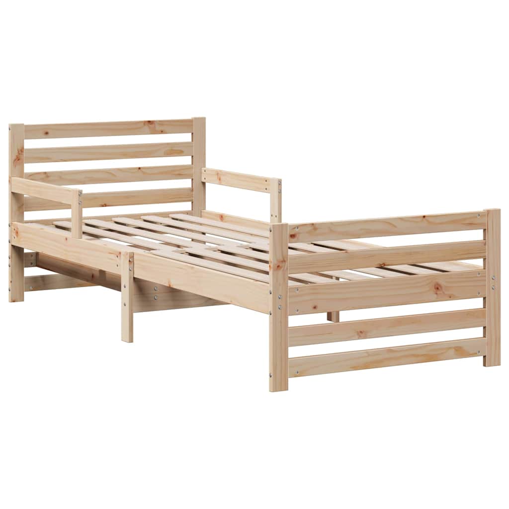 Bedframe met matras Bruin 80 x 200 cm Massief grenenhout is nu te koop bij PeponiXL, paradijselijk wonen!