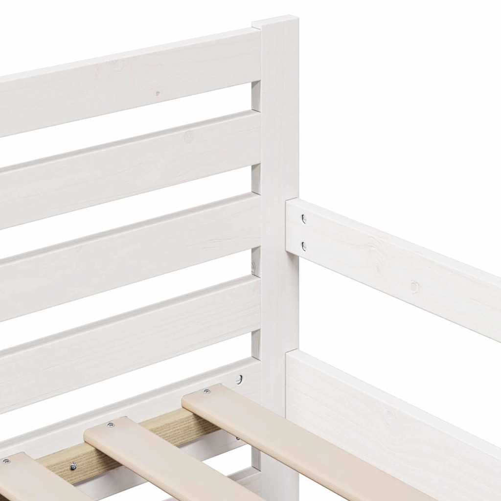 Bedframe met matras Wit 80 x 200 cm Massief grenenhout is nu te koop bij PeponiXL, paradijselijk wonen!
