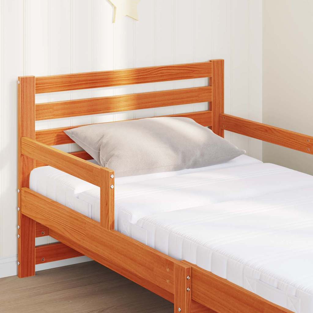Bedframe met matras Bruin 80 x 200 cm Massief grenenhout is nu te koop bij PeponiXL, paradijselijk wonen!