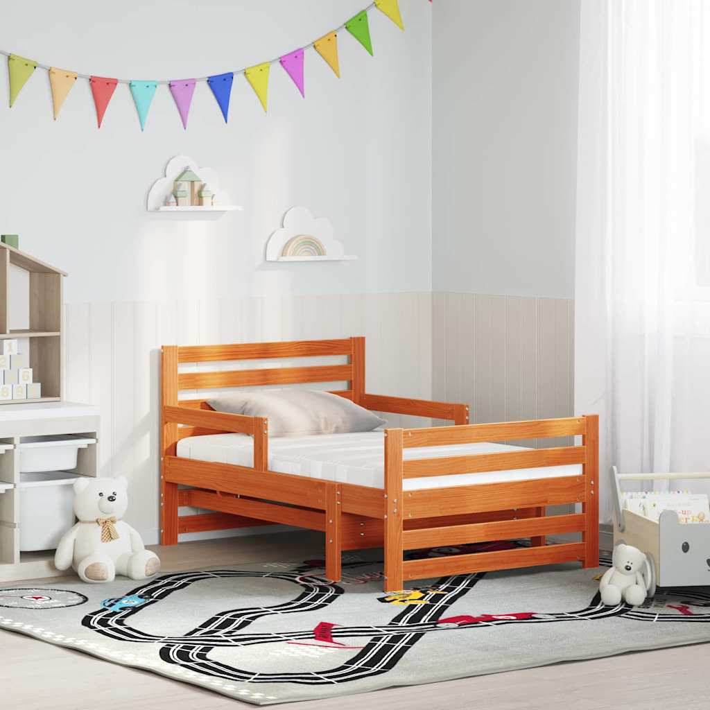 Bedframe met matras Bruin 80 x 200 cm Massief grenenhout is nu te koop bij PeponiXL, paradijselijk wonen!