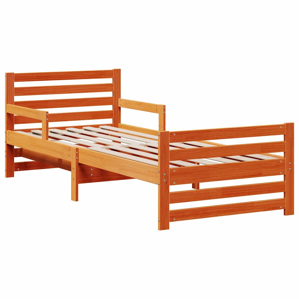 Bedframe met matras Bruin 80 x 200 cm Massief grenenhout is nu te koop bij PeponiXL, paradijselijk wonen!