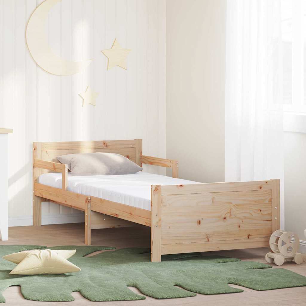 Bedframe met matras Bruin 80 x 200 cm Massief grenenhout is nu te koop bij PeponiXL, paradijselijk wonen!