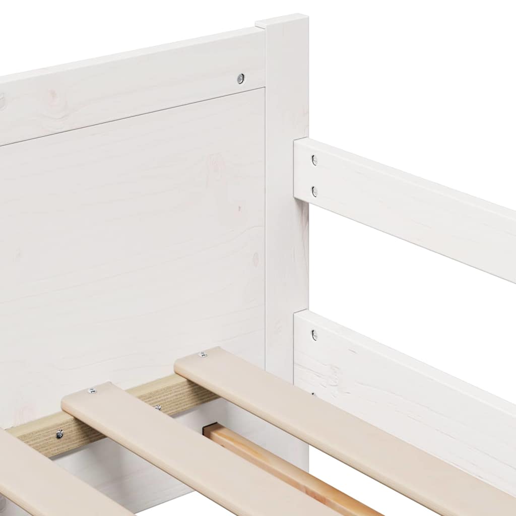 Bedframe met matras Wit 80 x 200 cm Massief grenenhout is nu te koop bij PeponiXL, paradijselijk wonen!