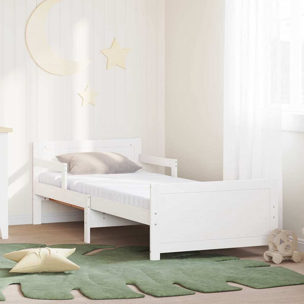 Bedframe met matras Wit 80 x 200 cm Massief grenenhout is nu te koop bij PeponiXL, paradijselijk wonen!