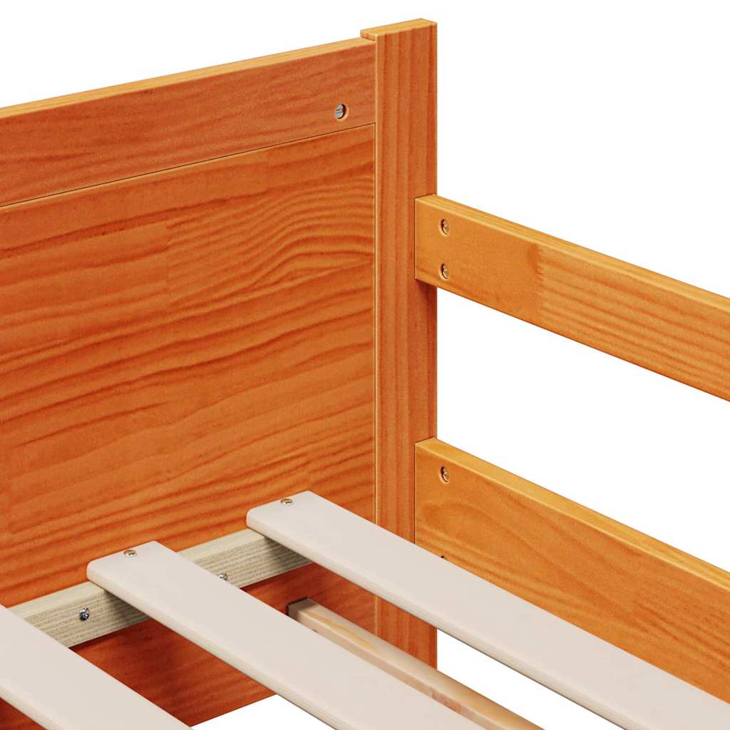 Bedframe met matras Bruin 80 x 200 cm Massief grenenhout is nu te koop bij PeponiXL, paradijselijk wonen!