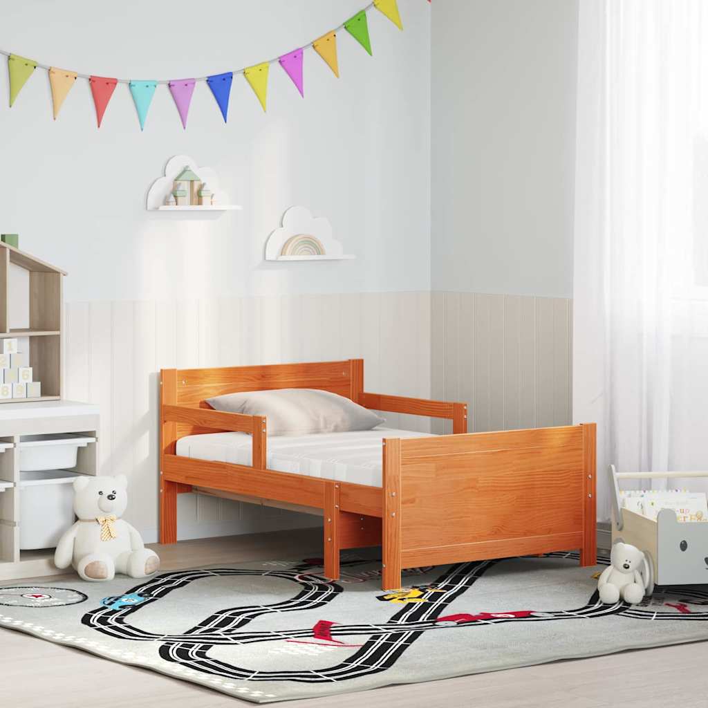 Bedframe met matras Bruin 80 x 200 cm Massief grenenhout is nu te koop bij PeponiXL, paradijselijk wonen!