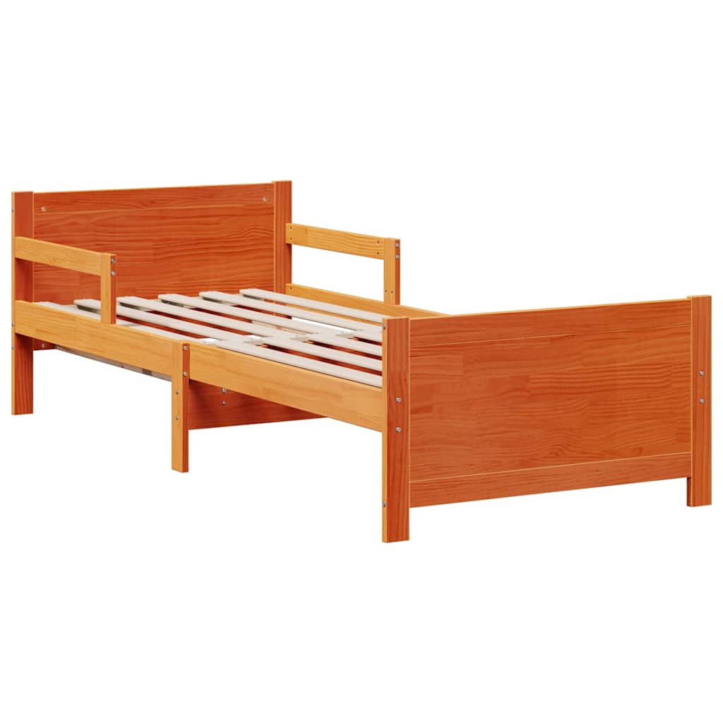 Bedframe met matras Bruin 80 x 200 cm Massief grenenhout is nu te koop bij PeponiXL, paradijselijk wonen!