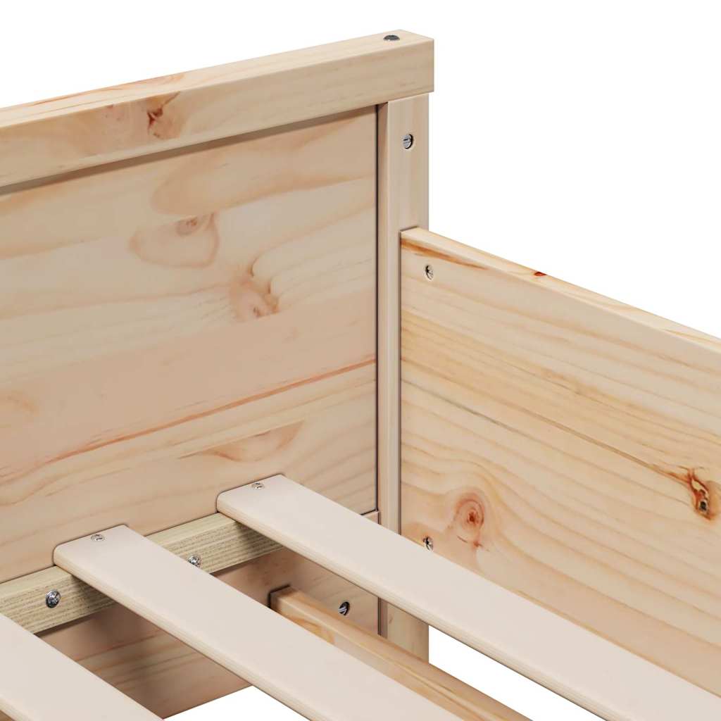 Bedframe met matras Bruin 80 x 200 cm Massief grenenhout is nu te koop bij PeponiXL, paradijselijk wonen!