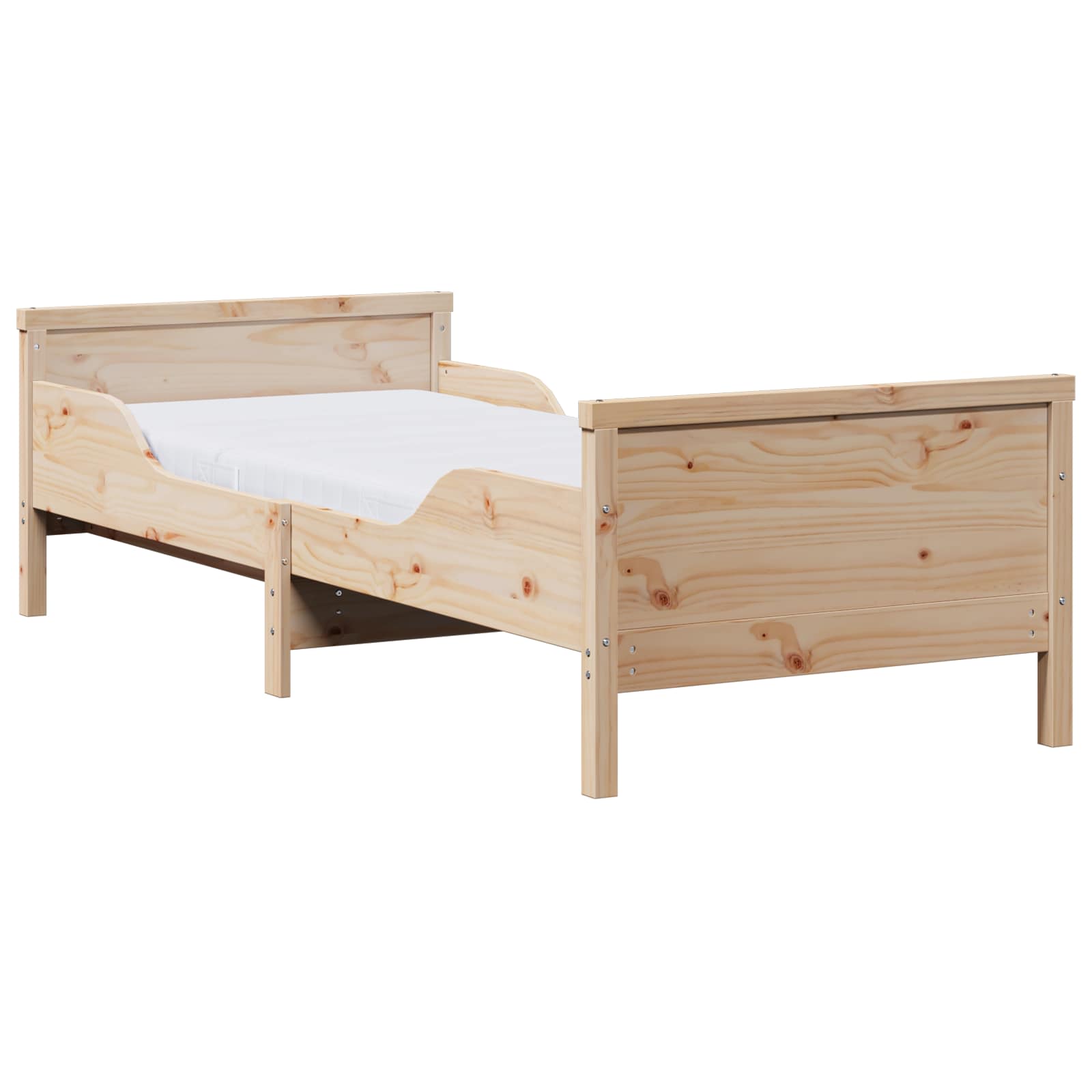 Bedframe met matras Bruin 80 x 200 cm Massief grenenhout is nu te koop bij PeponiXL, paradijselijk wonen!