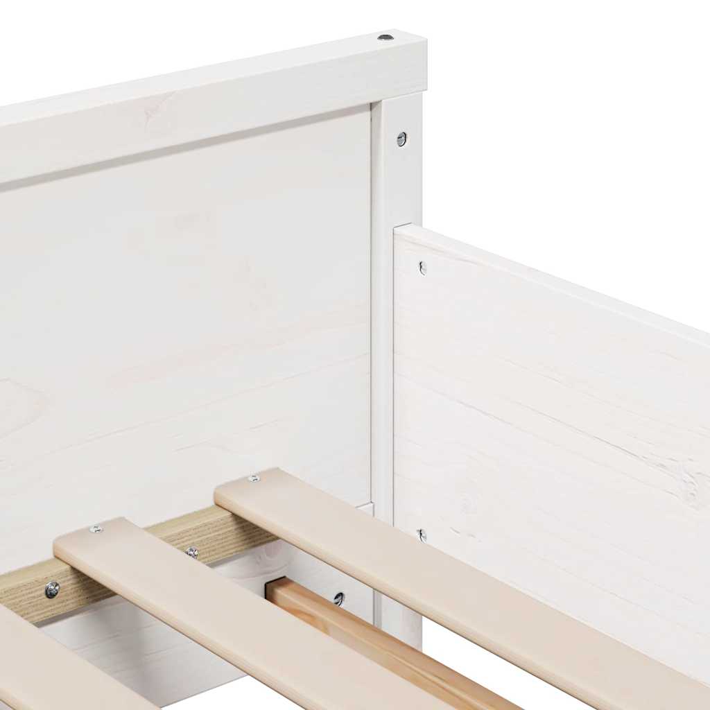 Bedframe met matras Wit 80 x 200 cm Massief grenenhout is nu te koop bij PeponiXL, paradijselijk wonen!