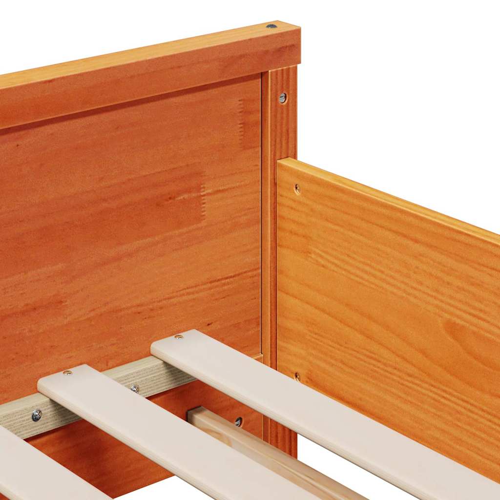 Bedframe met matras Bruin 80 x 200 cm Massief grenenhout is nu te koop bij PeponiXL, paradijselijk wonen!
