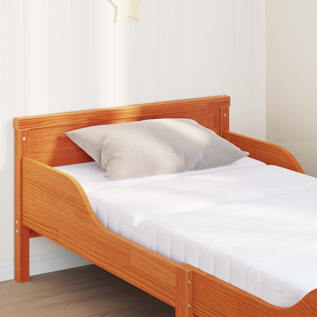 Bedframe met matras Bruin 80 x 200 cm Massief grenenhout is nu te koop bij PeponiXL, paradijselijk wonen!