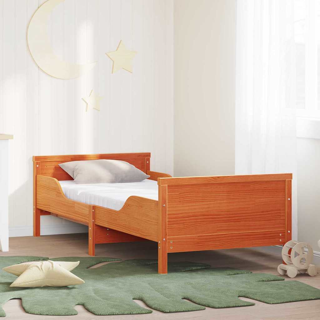 Bedframe met matras Bruin 80 x 200 cm Massief grenenhout is nu te koop bij PeponiXL, paradijselijk wonen!