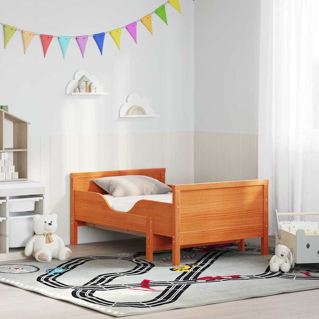 Bedframe met matras Bruin 80 x 200 cm Massief grenenhout is nu te koop bij PeponiXL, paradijselijk wonen!
