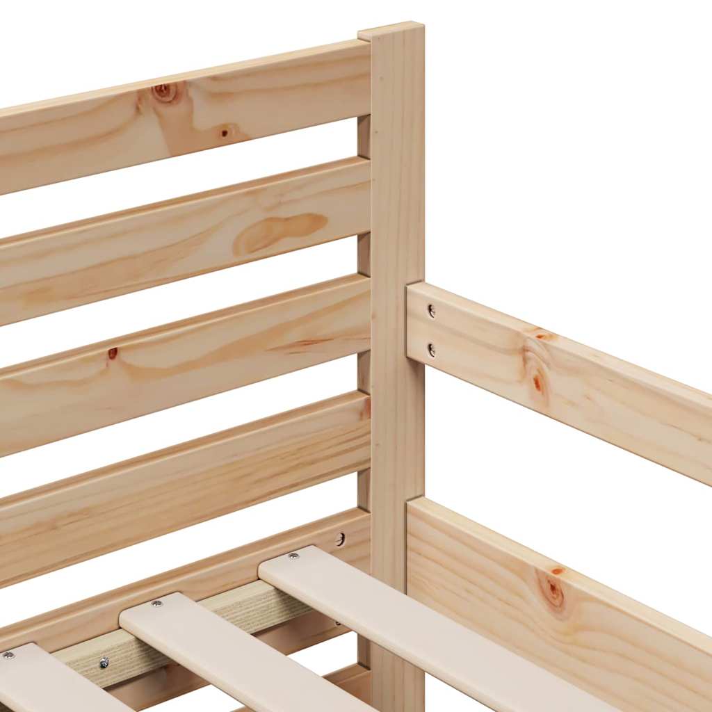 Bedframe met matras Bruin 80 x 200 cm Massief grenenhout is nu te koop bij PeponiXL, paradijselijk wonen!