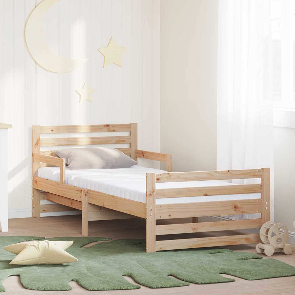 Bedframe met matras Bruin 80 x 200 cm Massief grenenhout is nu te koop bij PeponiXL, paradijselijk wonen!