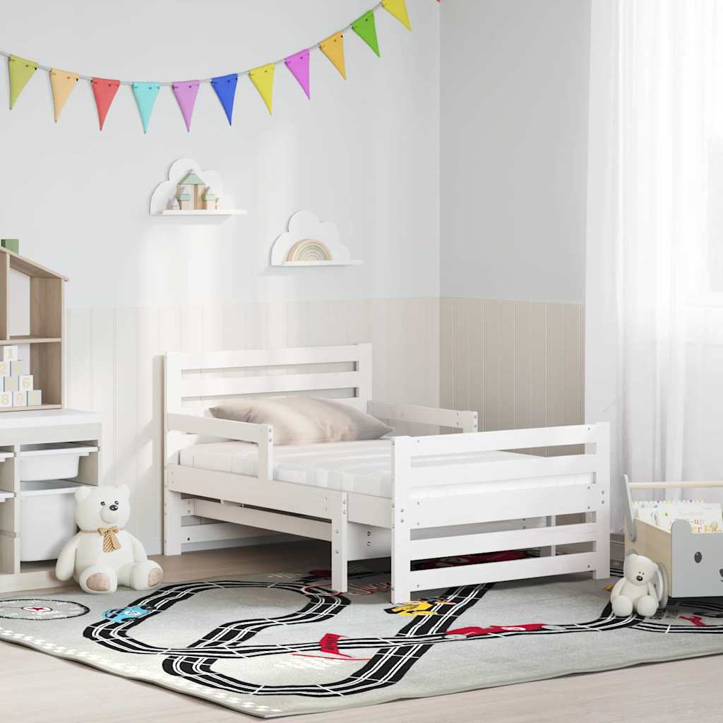 Bedframe met matras Wit 80 x 200 cm Massief grenenhout is nu te koop bij PeponiXL, paradijselijk wonen!
