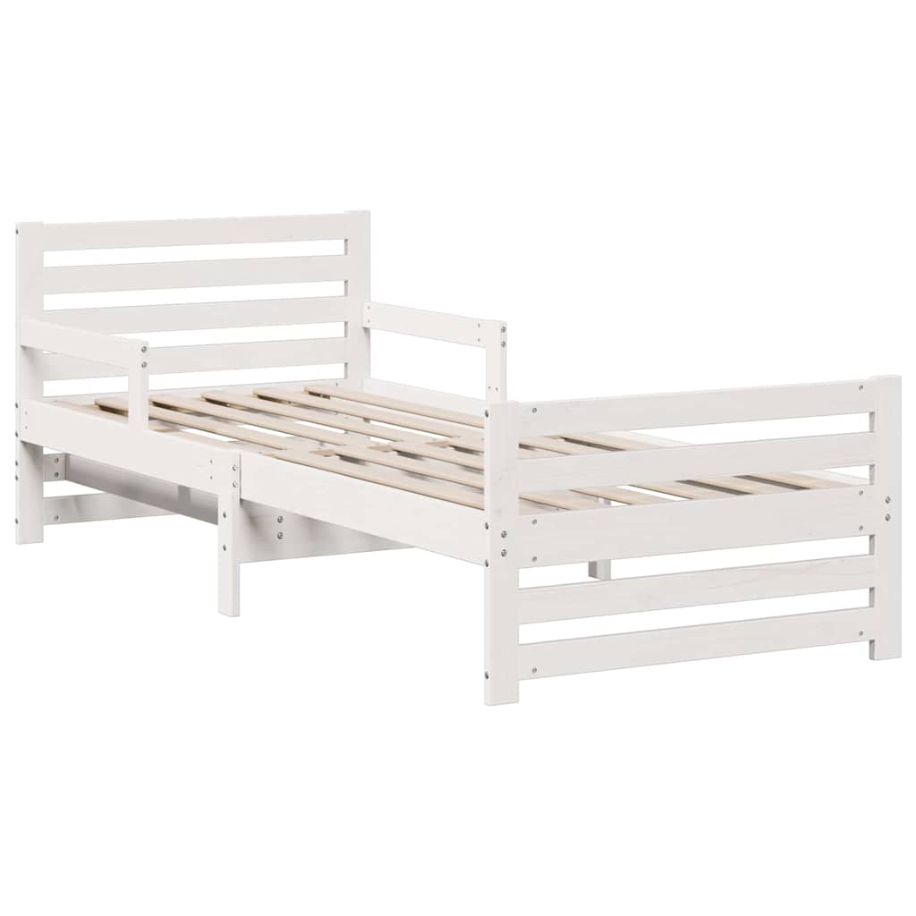 Bedframe met matras Wit 80 x 200 cm Massief grenenhout is nu te koop bij PeponiXL, paradijselijk wonen!