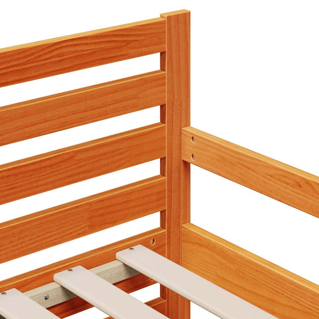Bedframe met matras Bruin 80 x 200 cm Massief grenenhout is nu te koop bij PeponiXL, paradijselijk wonen!