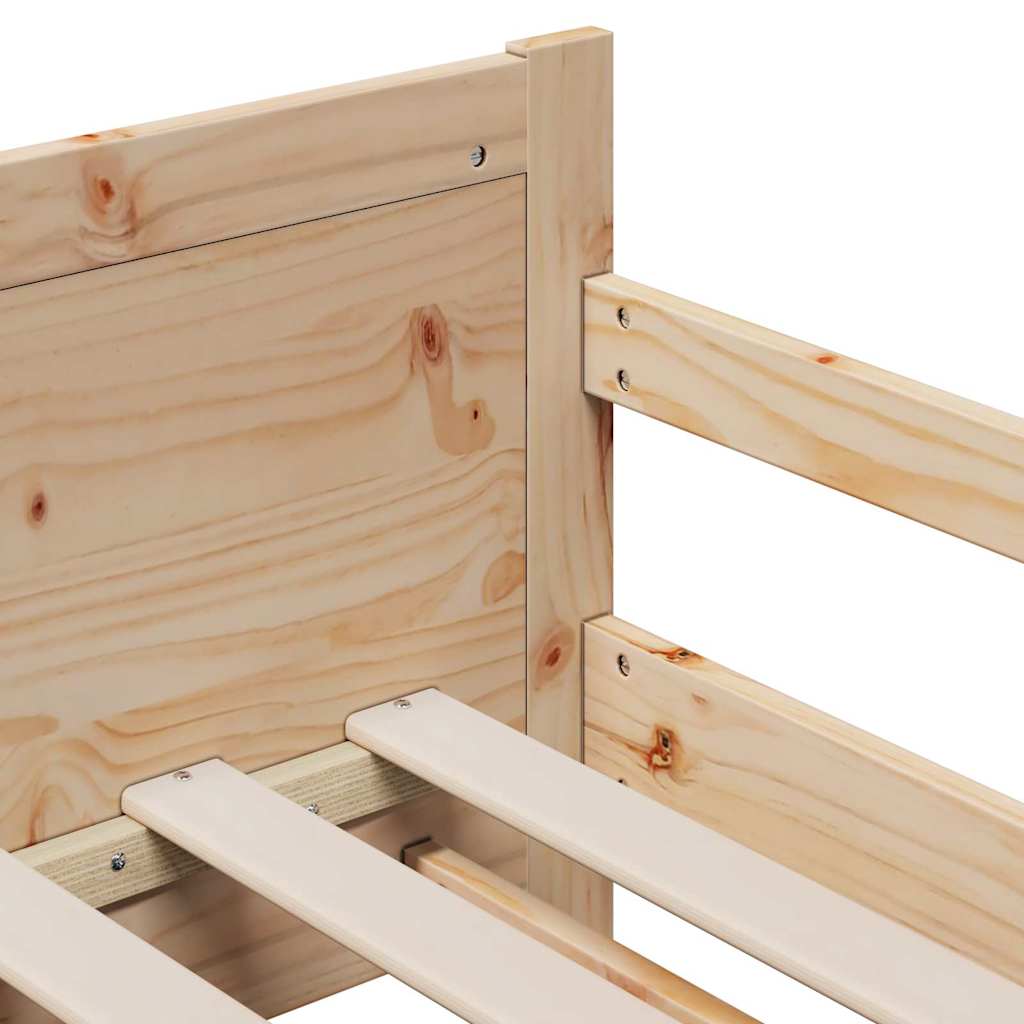 Bedframe met matras Bruin 80 x 200 cm Massief grenenhout is nu te koop bij PeponiXL, paradijselijk wonen!