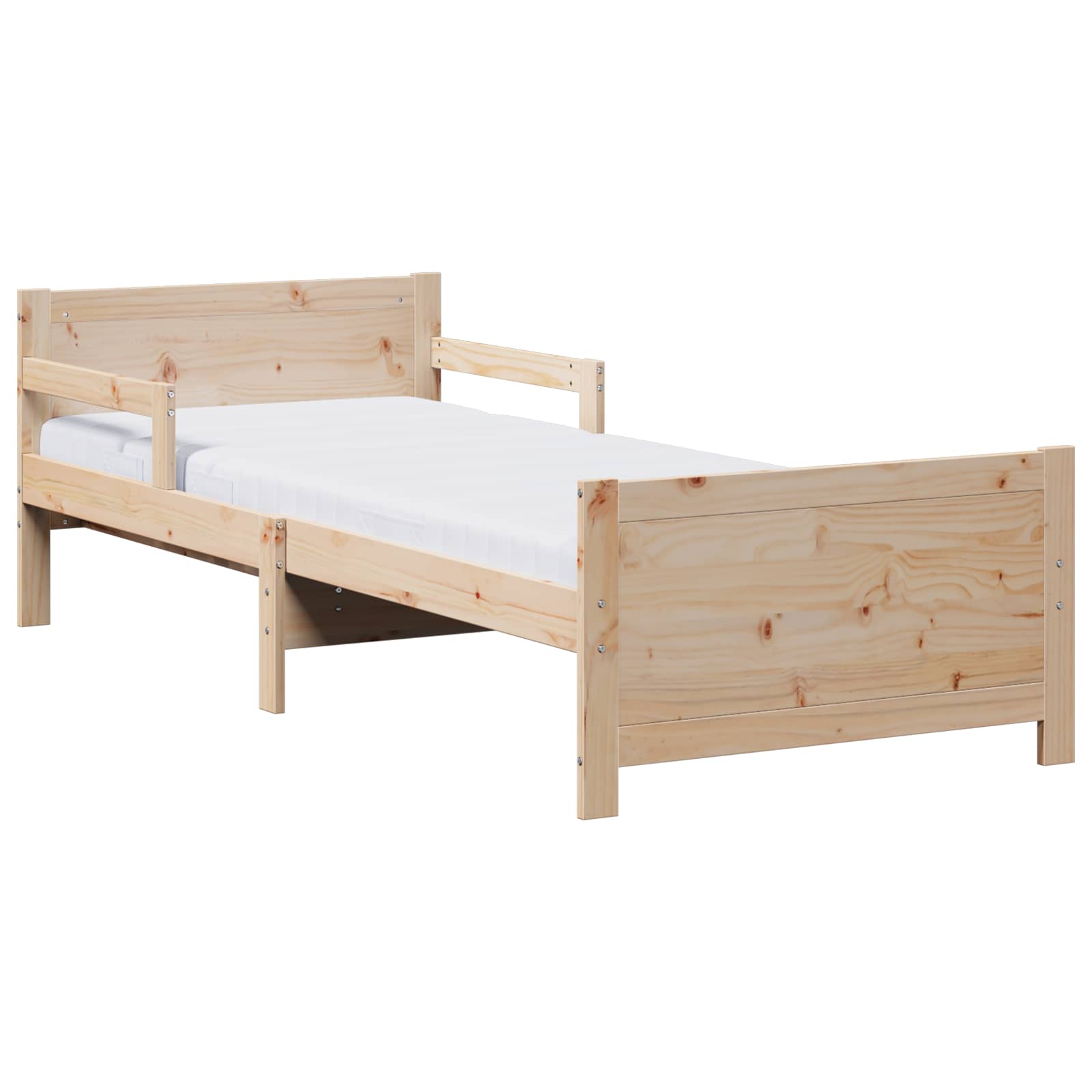 Bedframe met matras Bruin 80 x 200 cm Massief grenenhout is nu te koop bij PeponiXL, paradijselijk wonen!