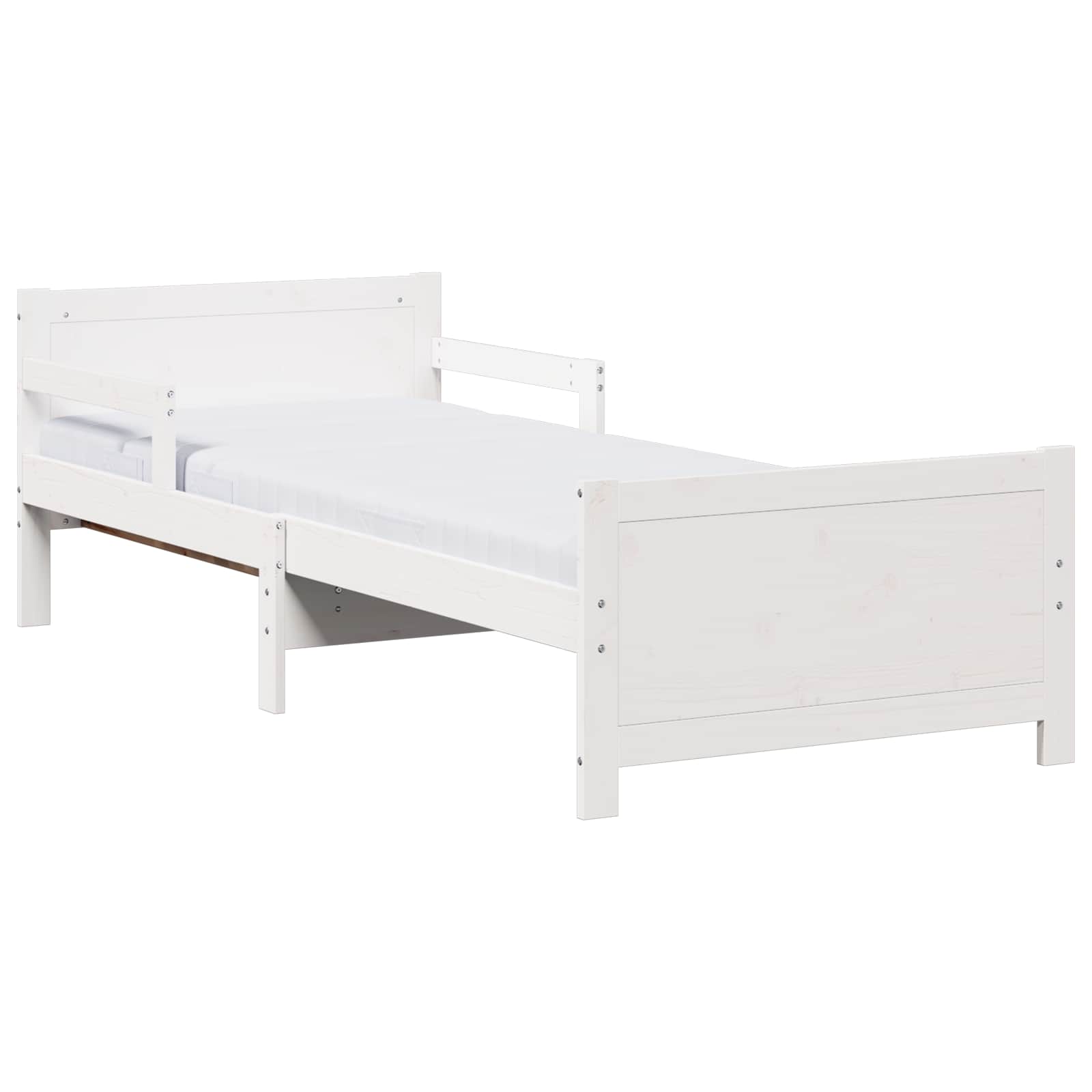 Bedframe met matras Wit 80 x 200 cm Massief grenenhout is nu te koop bij PeponiXL, paradijselijk wonen!