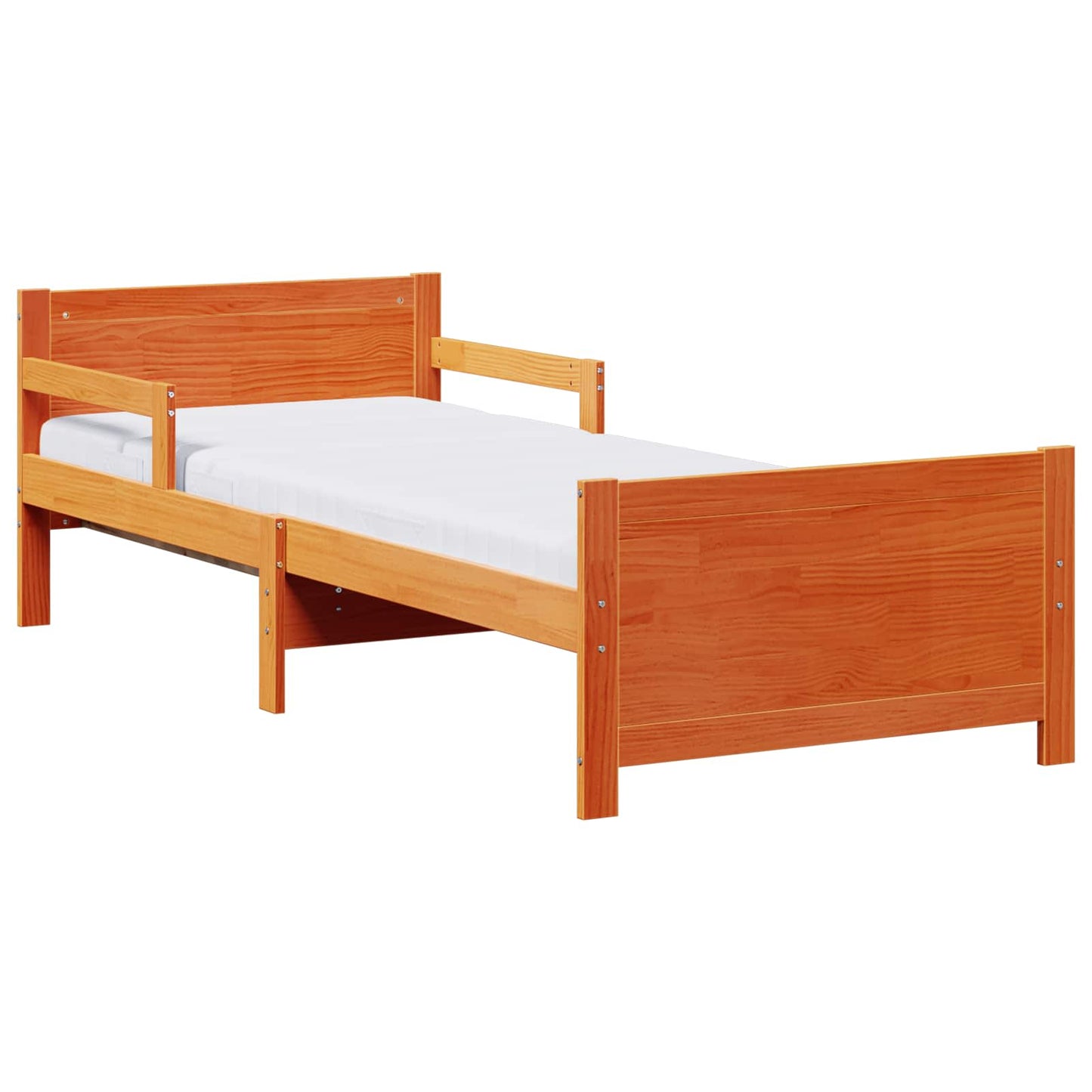 Bedframe met matras Bruin 80 x 200 cm Massief grenenhout is nu te koop bij PeponiXL, paradijselijk wonen!