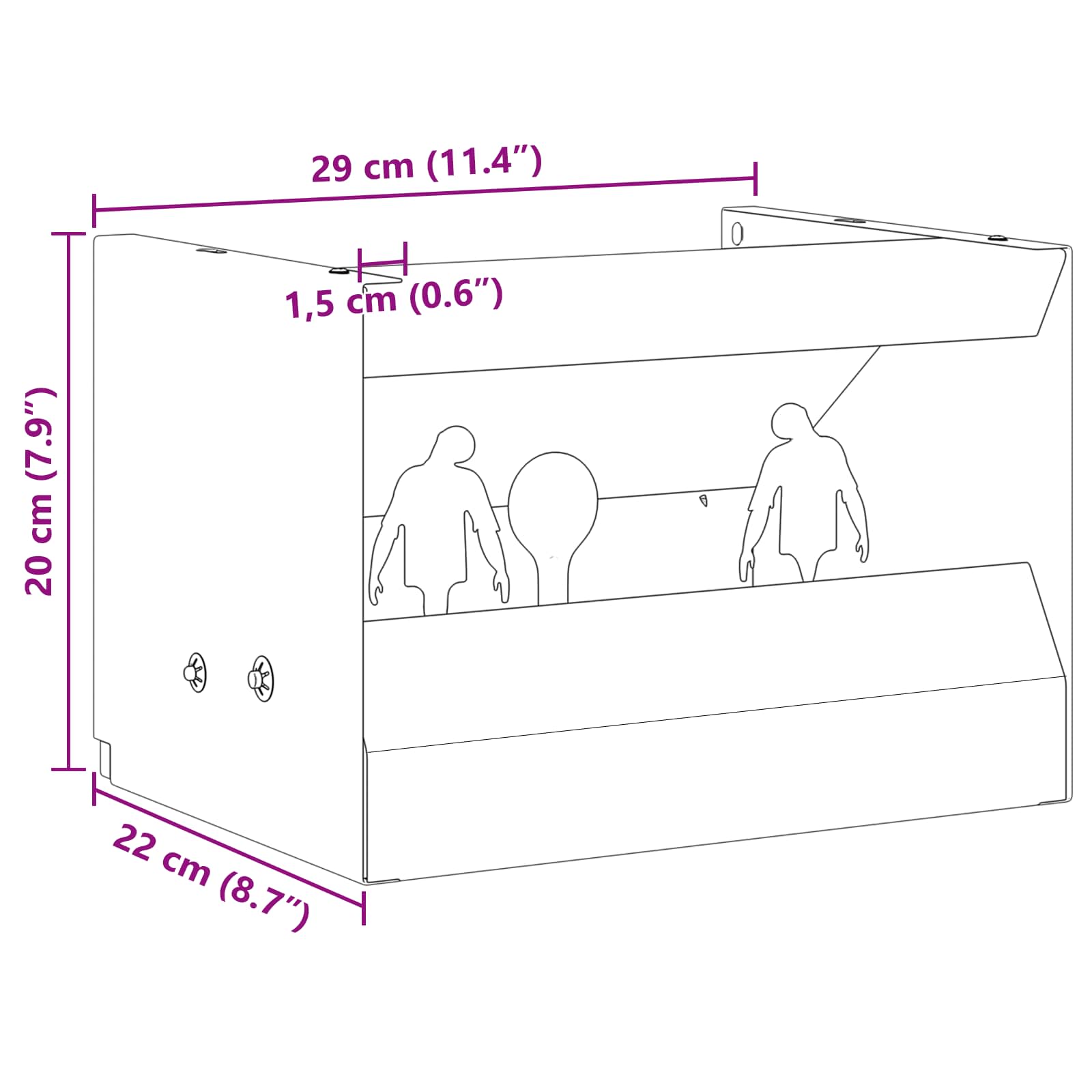 Kogel Trap Box Zwart 29 x 22 x 20 cm Staal is nu te koop bij PeponiXL, paradijselijk wonen!