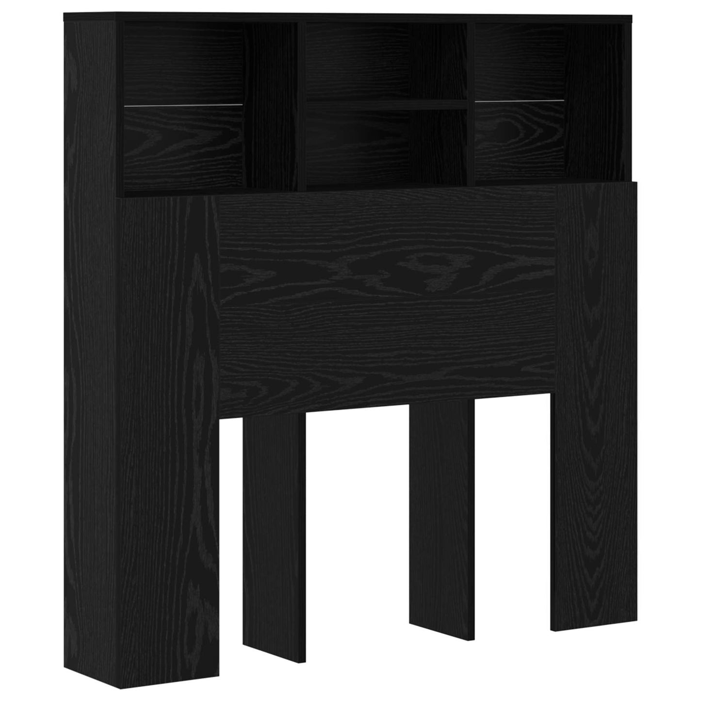 Hoofdeinde kas Zwart Eiken 100 x 19 x 103,5 cm Bewerkt hout is nu te koop bij PeponiXL, paradijselijk wonen!