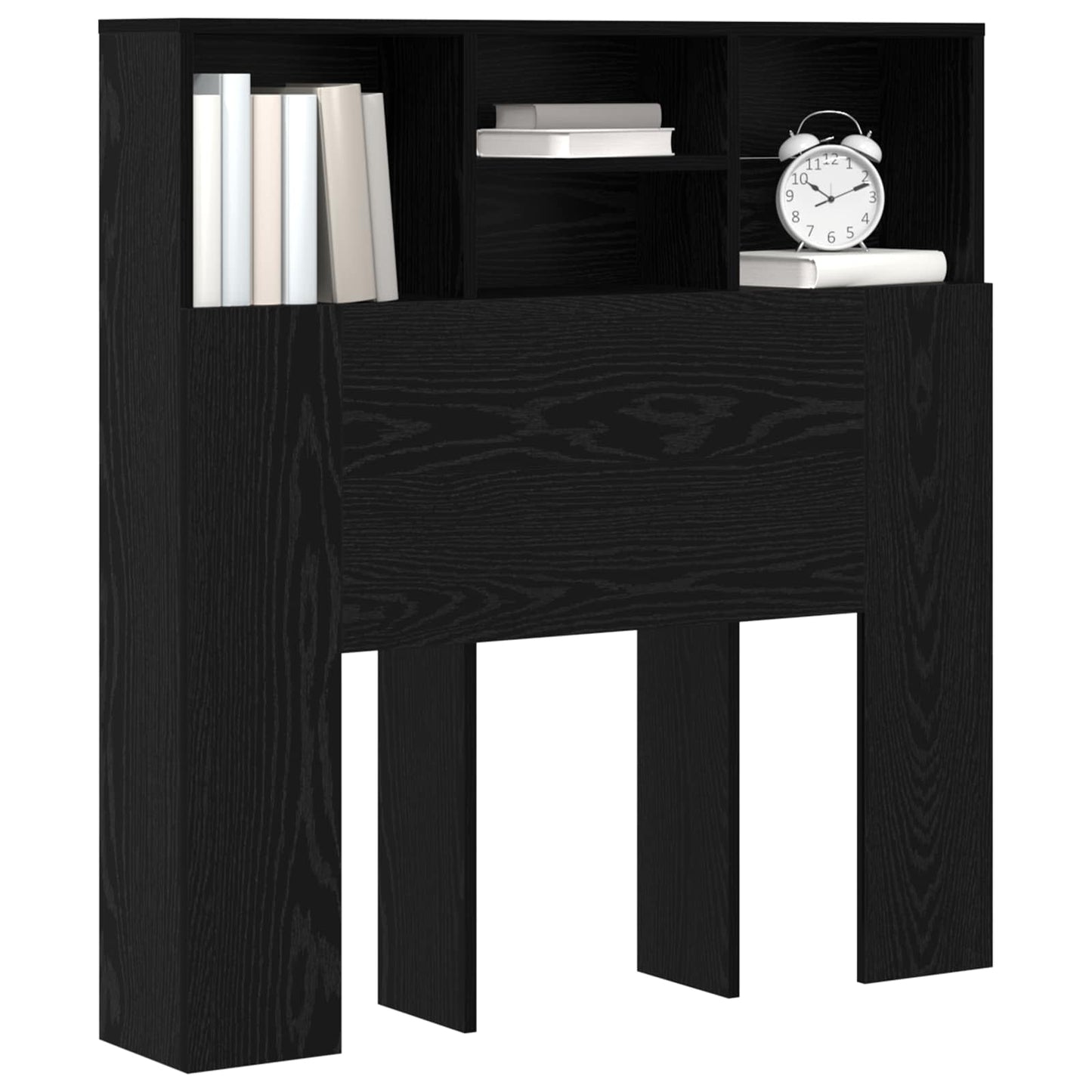 Hoofdeinde kas Zwart Eiken 100 x 19 x 103,5 cm Bewerkt hout is nu te koop bij PeponiXL, paradijselijk wonen!