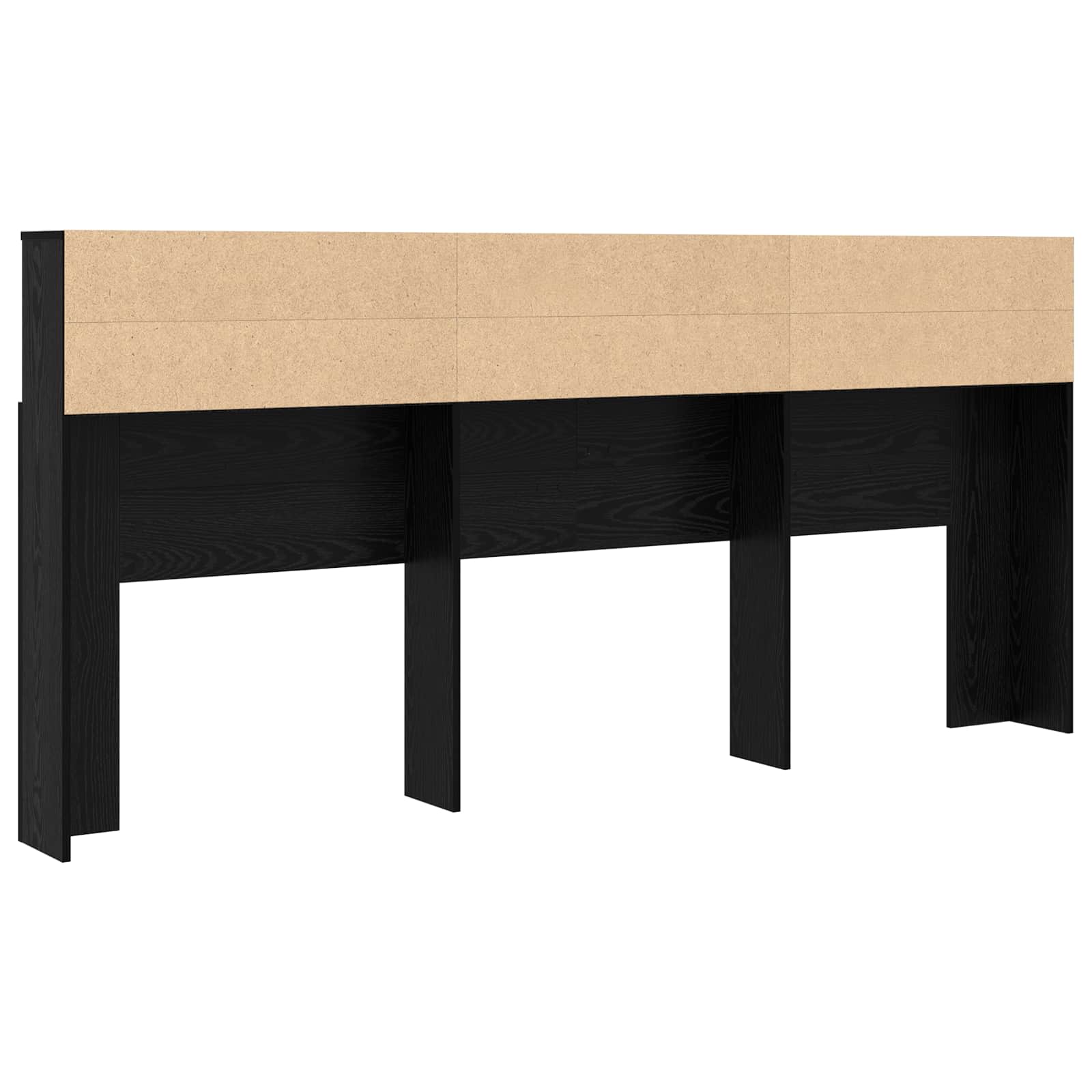 Hoofdeinde kas Zwart Eiken 220 x 19 x 101,5 cm Bewerkt hout is nu te koop bij PeponiXL, paradijselijk wonen!