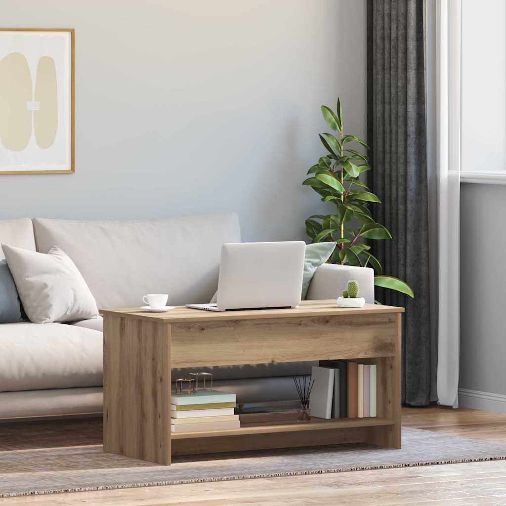 Salontafel Artisan Eiken 80 x 50,5 x 41,5 cm Bewerkt hout is nu te koop bij PeponiXL, paradijselijk wonen!