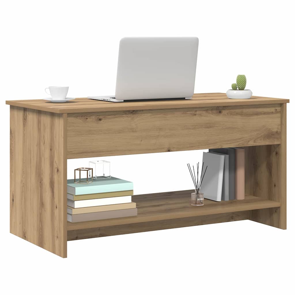 Salontafel Artisan Eiken 80 x 50,5 x 41,5 cm Bewerkt hout is nu te koop bij PeponiXL, paradijselijk wonen!