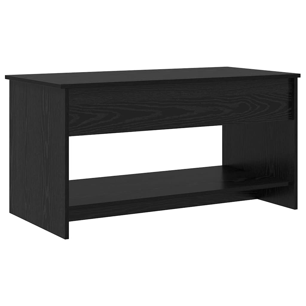 Salontafel Zwart Eiken 80 x 50,5 x 41,5 cm Bewerkt hout is nu te koop bij PeponiXL, paradijselijk wonen!