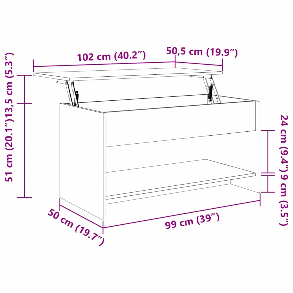 Salontafel Zwart Eiken 80 x 50,5 x 41,5 cm Bewerkt hout is nu te koop bij PeponiXL, paradijselijk wonen!