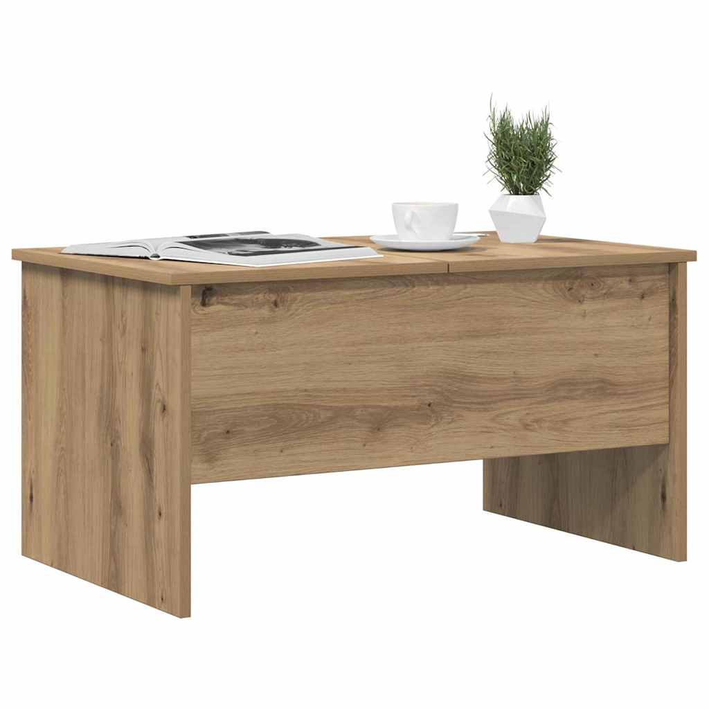 Salontafel Artisan Eiken 102 x 50,5 x 46,5 cm Bewerkt hout is nu te koop bij PeponiXL, paradijselijk wonen!