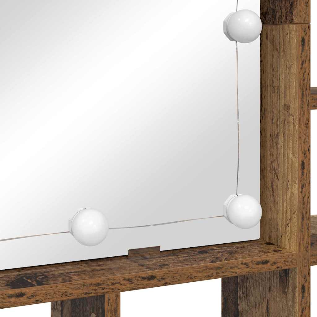Spiegelkast met plank Oud hout 91 x 15 x 76,5 cm Bewerkt hout is nu te koop bij PeponiXL, paradijselijk wonen!