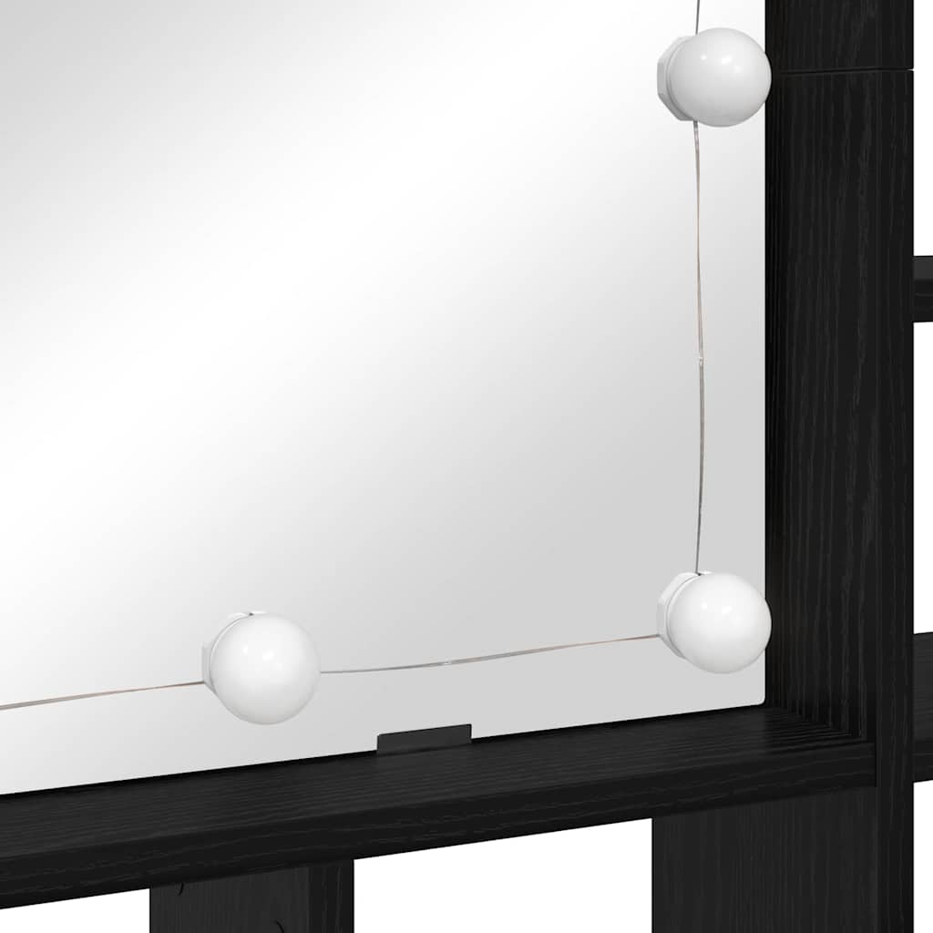 Spiegelkast Zwart Eiken 91 x 15 x 76,5 cm Bewerkt hout is nu te koop bij PeponiXL, paradijselijk wonen!