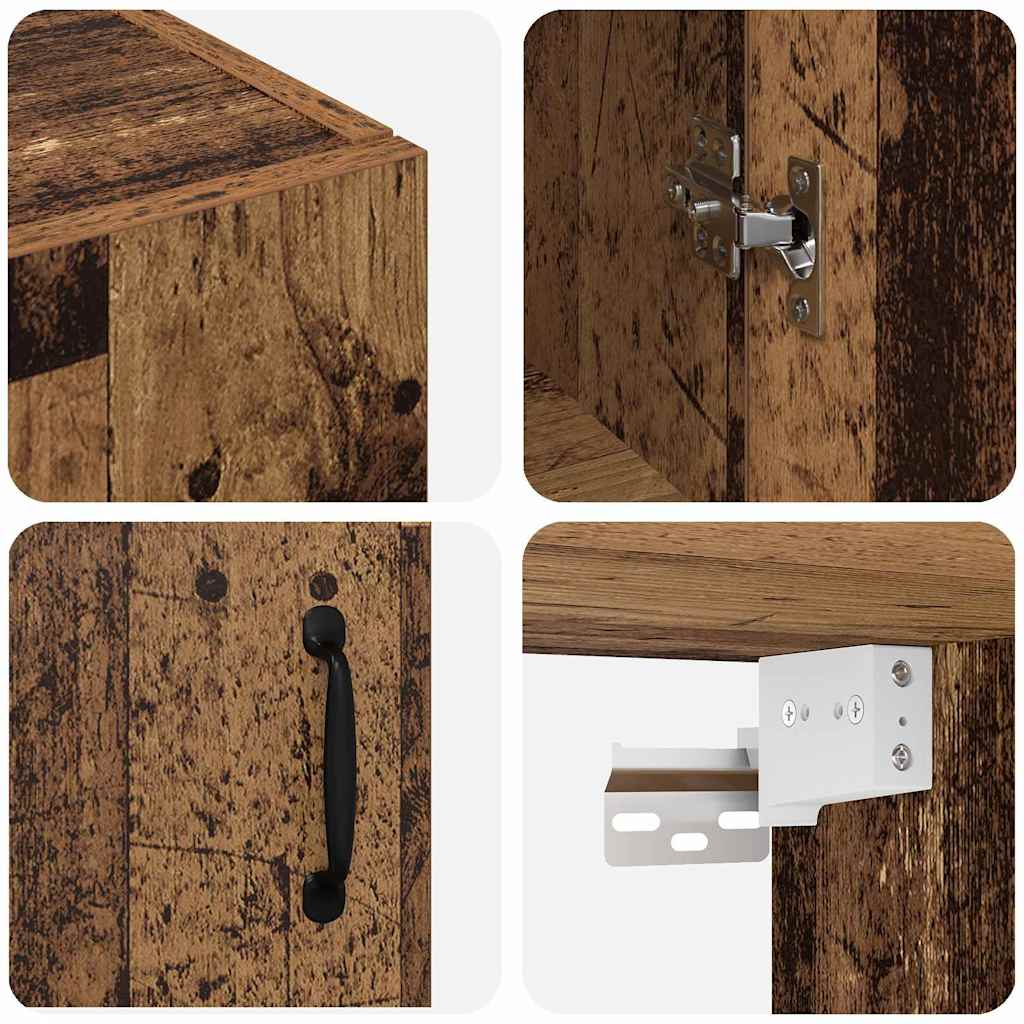 Wandkast Wandgemonteerd Oudhout 69,5 x 34 x 90 cm Bewerkt hout is nu te koop bij PeponiXL, paradijselijk wonen!