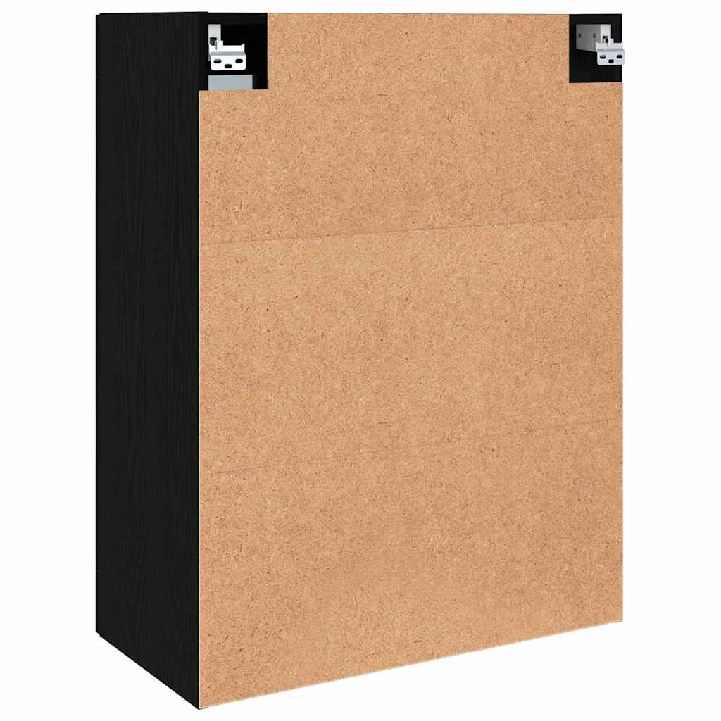Hangende Wandkast Zwart 69.5 x 34 x 90 cm Bewerkt hout is nu te koop bij PeponiXL, paradijselijk wonen!